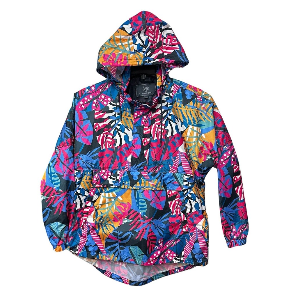 Lauren James Hooded Pullover Anorak Windbreaker Rain Jacket Size Small